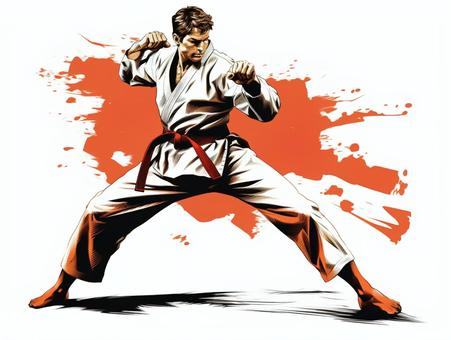 Illustration, martial arts, karate, practice, 