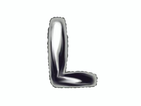 バルーン文字Lシルバー アルファベット,バルーン文字,風船,文字,かわいい,alphabet,lのイラスト素材