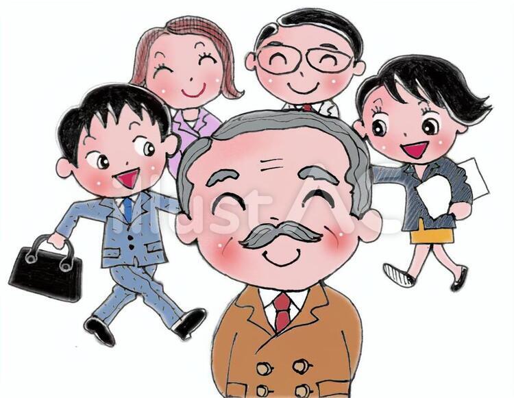 人望のある社長 社長,人望,明るいのイラスト素材