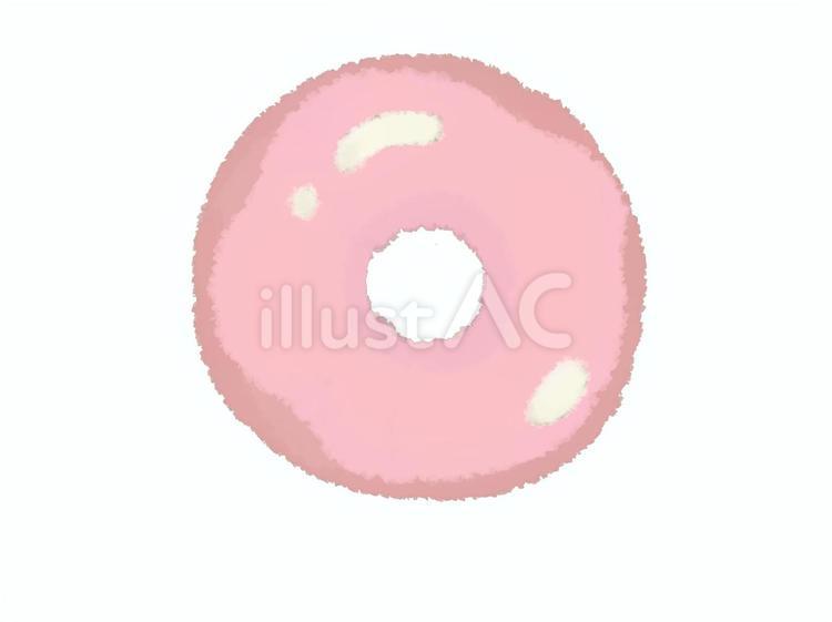 かわいいいちごのドーナツ ドーナツ,スイーツ,お菓子のイラスト素材