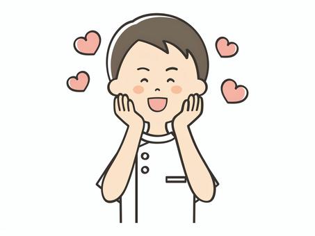 恋をする男性看護師 恋をする男性看護師 好き,ハート,ワクワク,ときめく,恋,憧れ,可愛い,ドキドキ,幸せ,嬉しいのイラスト素材