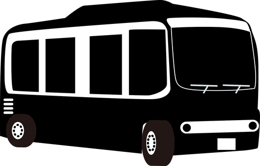 マイクロバス　 マイクロバス,ワゴン,コミュニティバス,車両,車体,フロント,シルエットのイラスト素材