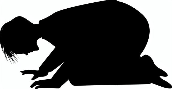 土下座シルエット 土下座,頭,下げる,誠意,謝罪,人物,男性,シルエットのイラスト素材