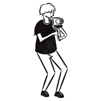カメラマンのイラスト カメラマン,手描き,手描きイラスト,カメラ,撮影シーンのイラスト素材