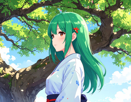 大木の下で