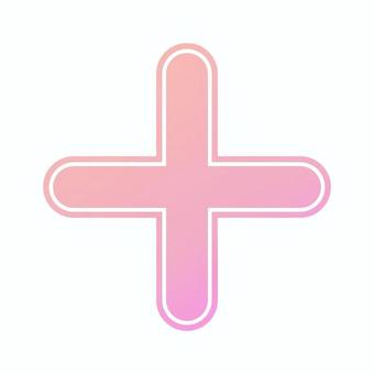 プラスアイコン_ピンクグラデーション プラス,マーク,アイコン,足す,増加,加算,ピンク,追加,シンプル,単体のイラスト素材