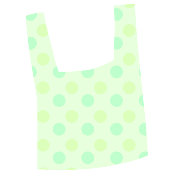 エコバッグ（緑色水玉模様） エコバッグ,エコ,eco,バッグ,カバン,手提げ,袋,買い物,ショッピング,素材のイラスト素材