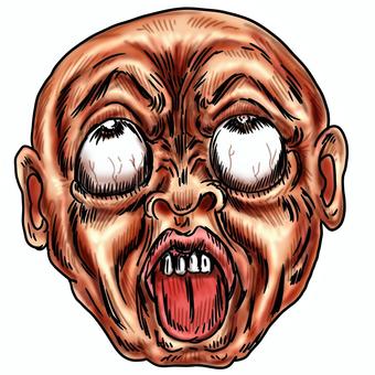 断末魔みたいな形相の坊主頭 絶望,ショック,断末魔,ダメージ,衝撃,ギャー,叫ぶ,限界,ストレス,絶叫のイラスト素材