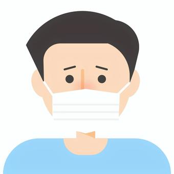 病人 インフルエンザ,罹患,ウイルス,風邪,感染,バクテリア,マスク,病気,病人,発熱のイラスト素材
