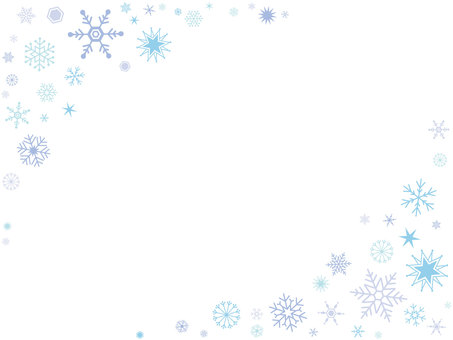 雪の結晶のフレーム・背景 雪,雪の結晶,結晶,スノー,snow,青,紫,淡い,可愛い,ペールのイラスト素材