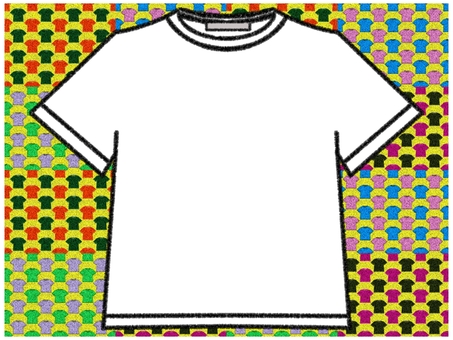 Tシャツのフレ−ム　　黄色 tシャツ,フレ−ム,ポストカード,メッセージカード,柄,パターン,黄色,白,罫線なし,ザラザラのイラスト素材