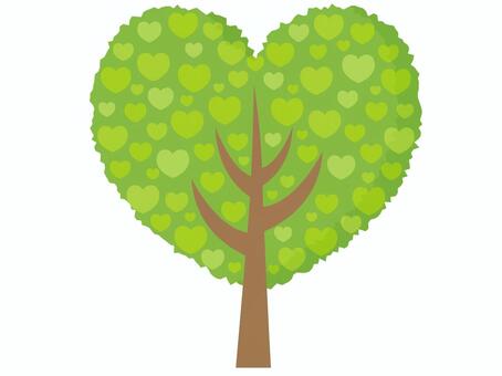 Coeur arbre 3, mignon, carte, illustration, JPG, PNG and AI