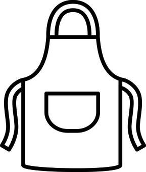 白のエプロンです。 エプロン,シンプル,介護,福祉,ワンポケット,無地,家庭用,業務用,ポケット付き,ケアのイラスト素材