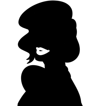 女性のシルエット 女性,シルエット,デザイン,モノクロ,唇のイラスト素材
