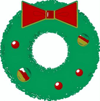 クリスマスリースのイラスト クリスマスリース,リース,クリスマス,xmas,冬,冬イラスト,12月,ホリデー,クリスマス飾り,装飾のイラスト素材