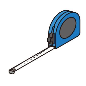 コンベックス（スケール） コンベックス,スケール,メジャー,巻尺,目盛り,長さ,ケース,テープ,ストッパー,青色のイラスト素材