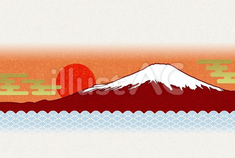 年賀状向け背景 赤富士 カラー イラスト No 無料イラストなら イラストac