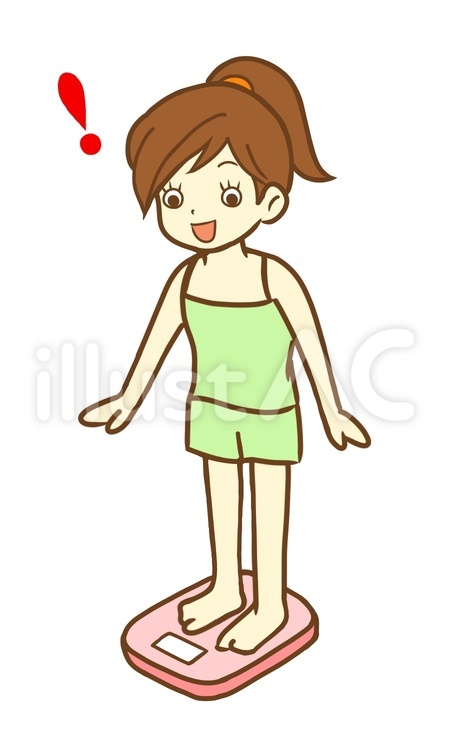 体重計に乗る女性イラスト No 無料イラストなら イラストac