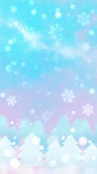 冬のかわいい配信背景素材  冬のかわいい配信背景素材  冬,雪の結晶,壁紙,動画背景,かわいい,背景,きれい,キラキラ,手描き,縦のイラスト素材