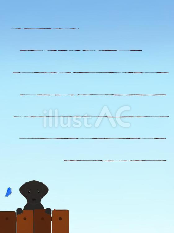 犬の便せん4 犬,ラブラドール,短毛犬のイラスト素材
