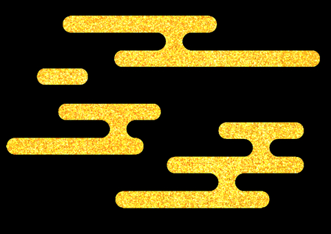 金色雲の飾りライン 金,金色,黄金,雲,和風,和柄,和モダン,和デザイン,飾り,装飾のイラスト素材
