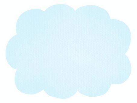 クレヨンタッチの雲フレーム：水色 フレーム,クレヨン,水色,囲み枠,飾り枠,枠,雲,雲フレーム,見出し,囲みのイラスト素材