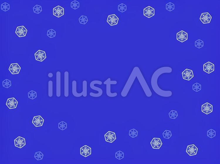 雪　フレーム　青 クリスマス,雪,結晶のイラスト素材