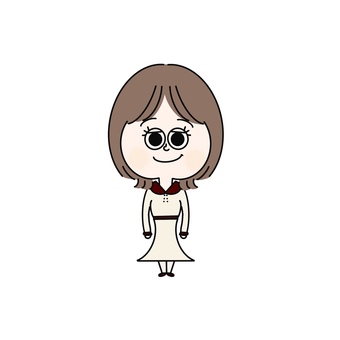 笑顔で立つ女性イラスト 女性,キャラクター,笑顔のイラスト素材