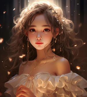 Illustration, girl, it's beautiful, cute, 