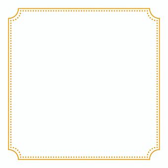 角丸へこみフレーム正方形ドット オレンジ 角丸,へこみ,フレーム,枠,ライン,ドット,シンプル,正方形のイラスト素材