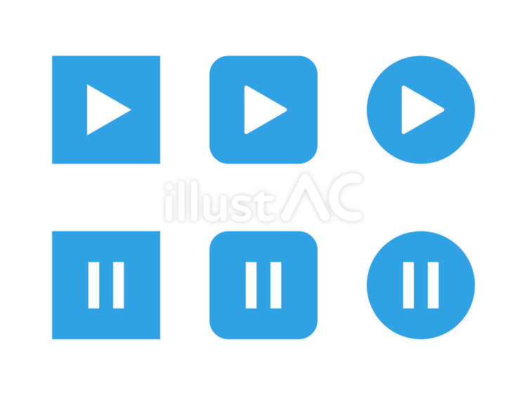 動画や音楽の再生と停止のボタン 動画,音楽,曲のイラスト素材