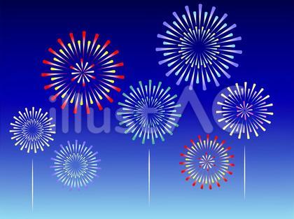 夏の夜空に映える花火