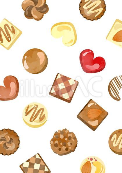 バレンタインチョコの背景イラスト