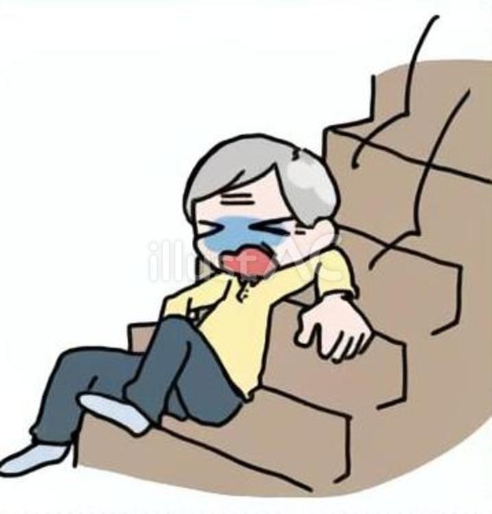 転落するシニア男性 転落,階段,シニアのイラスト素材