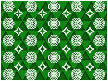 花と星の壁紙　緑 花,星,幾何学模様,シンプル,柄,パターン,壁紙,背景,ポストカード,三角ポリゴンのイラスト素材