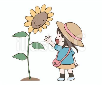 ヒマワリと女の子