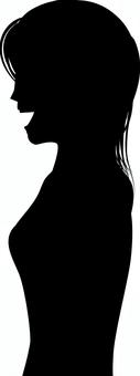 話す女性　 話す,会話,発言,横向き,若い,女性,シルエットのイラスト素材
