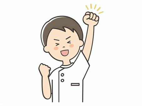 元気いっぱいな男性看護師 元気いっぱいな男性看護師 やる気,頑張る,元気,頑張ろう,頑張れ,応援,ガッツポーズ,向上心,ファイト,挑戦のイラスト素材
