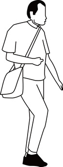 Illustration, pedestrian, walk, mobile, 