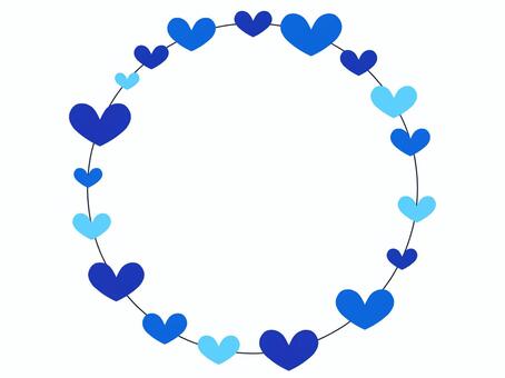 Round simple frame of blue heart, heart, frame, tiny, JPG and PNG