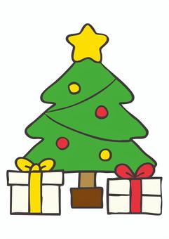 CH_C03_くりすますつりー CH_C03_くりすますつりー てがき,もみのき,クリスマス,ツリー,プレゼントのイラスト素材
