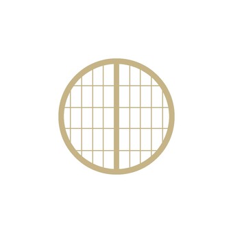 和風の丸い障子窓（木） 和風,窓,丸,風流,趣深い,シンプルのイラスト素材