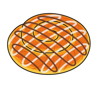 シュガーデニッシュのアイコン チョコレート,シュガー,デニッシュ,パン,食べ物,スィーツ,菓子パン,甘い,アイコン,マークのイラスト素材