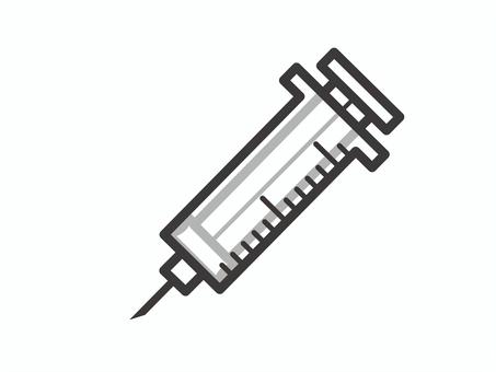 注射器（薬品なし・下向き）03 注射,注射器,予防接種,医療,アイコン,マーク,シンプルのイラスト素材