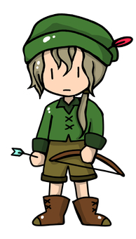 シンプルな人狼などの狩人 狩人,人狼,村人,モブ,npc,中世風,ファンタジー,男性,女性,rpgのイラスト素材