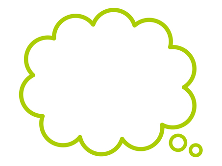 もくもく吹き出し　黄緑 2