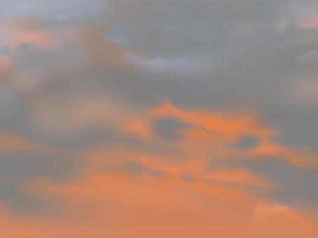 夕焼け雲 夕焼け,雲,空,背景,曇り空のイラスト素材