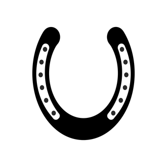 蹄鉄のシルエット 蹄鉄,馬,鉄,動物,競馬,道具,蹄,家畜,愛馬,サラブレッドのイラスト素材