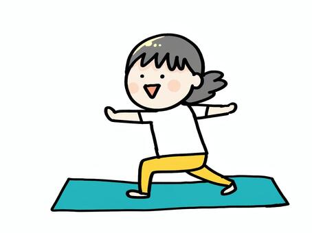 Illustration, yoga, mat motion, sports gym, 