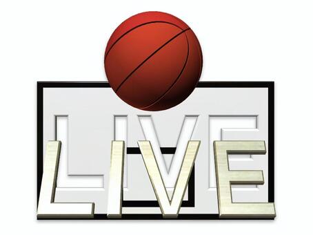 LIVE　バスケ　バックボードver live,文字,バスケ,ライブ,バスケットボール,バックボード,生放送,生中継,リアルタイムのイラスト素材